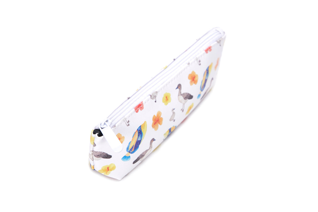Pencil Pouch Humu Nene Hibiscus White