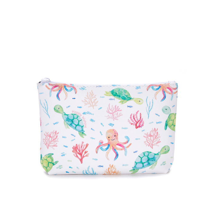 Pouch Gusset Small Turtle Octopus White