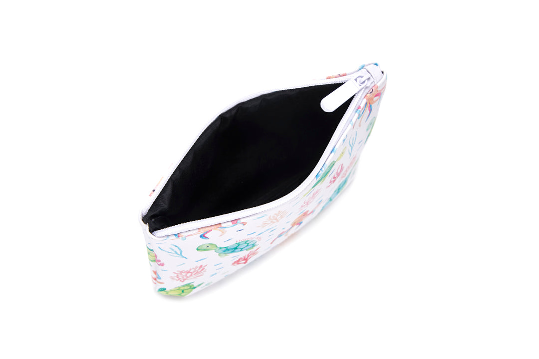 Pouch Gusset Small Turtle Octopus White