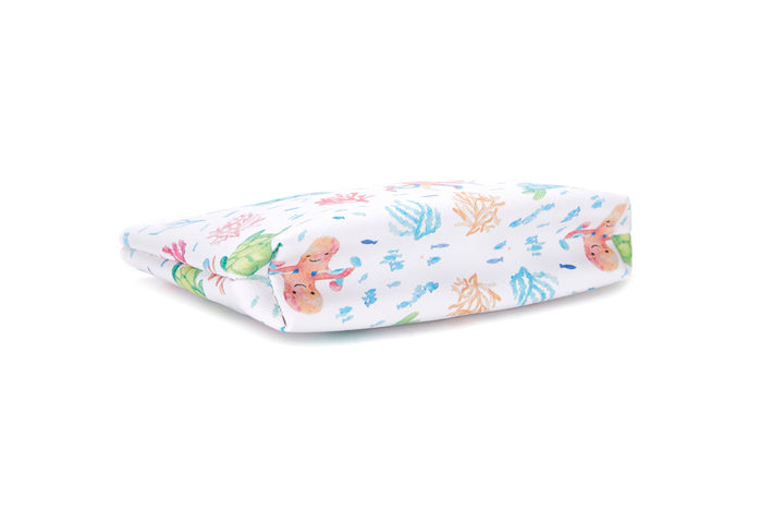Pouch Gusset Small Turtle Octopus White