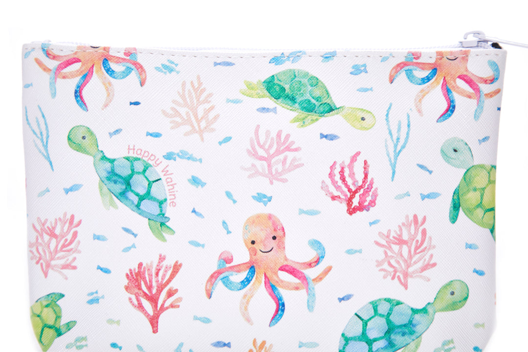 Pouch Gusset Small Turtle Octopus White