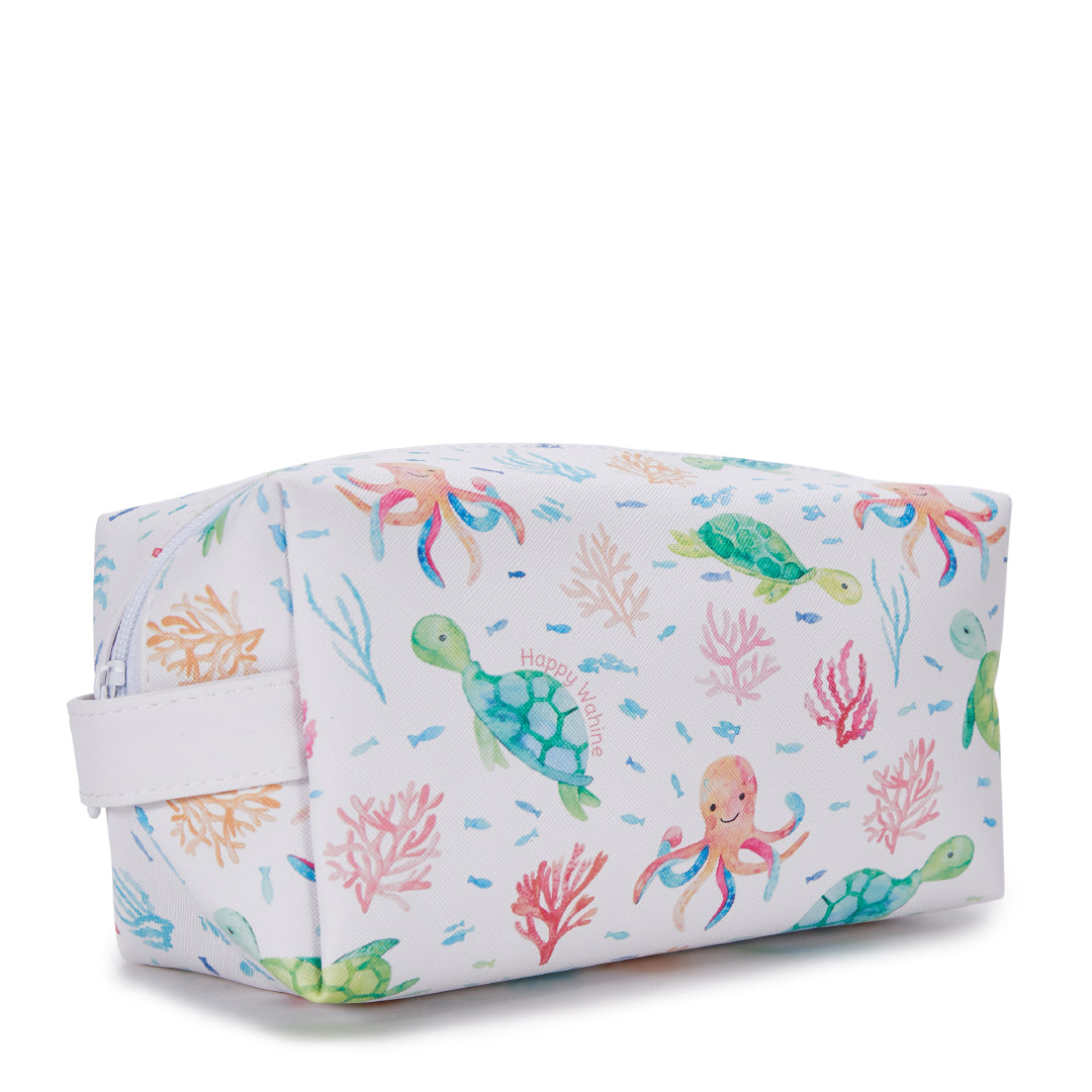 Pouch Cosmetic Turtle Octopus White