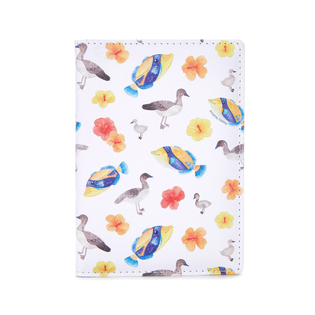 Passport Case Humu Nene Hibiscus White
