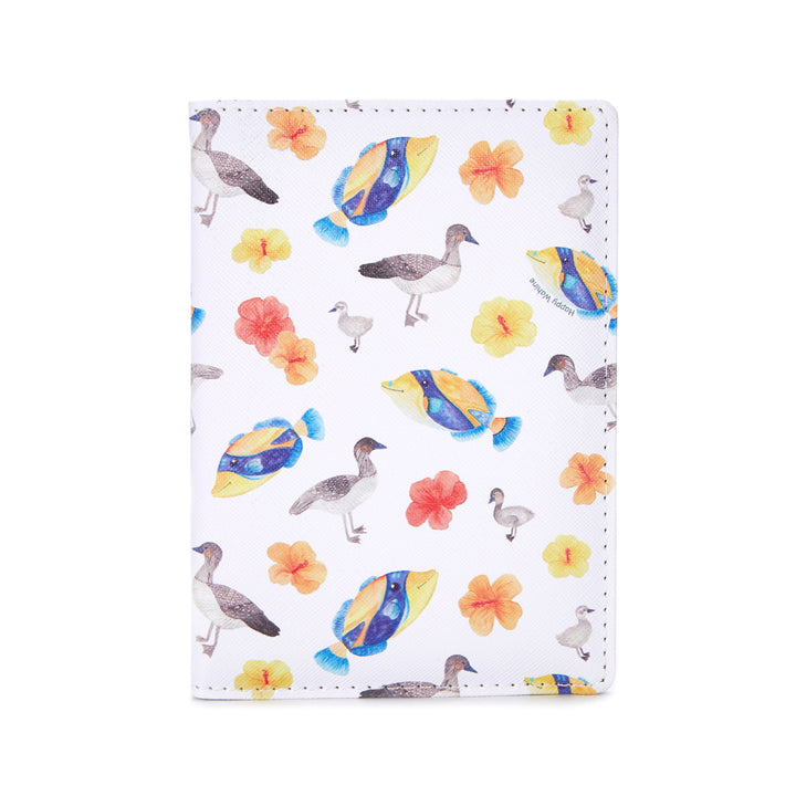 Passport Case Humu Nene Hibiscus White
