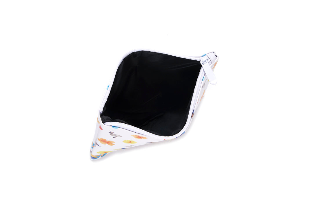 Pouch Zip Medium Humu Nene Hibiscus White