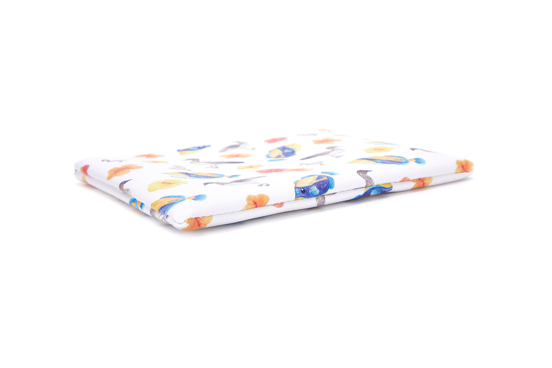 Pouch Zip Medium Humu Nene Hibiscus White