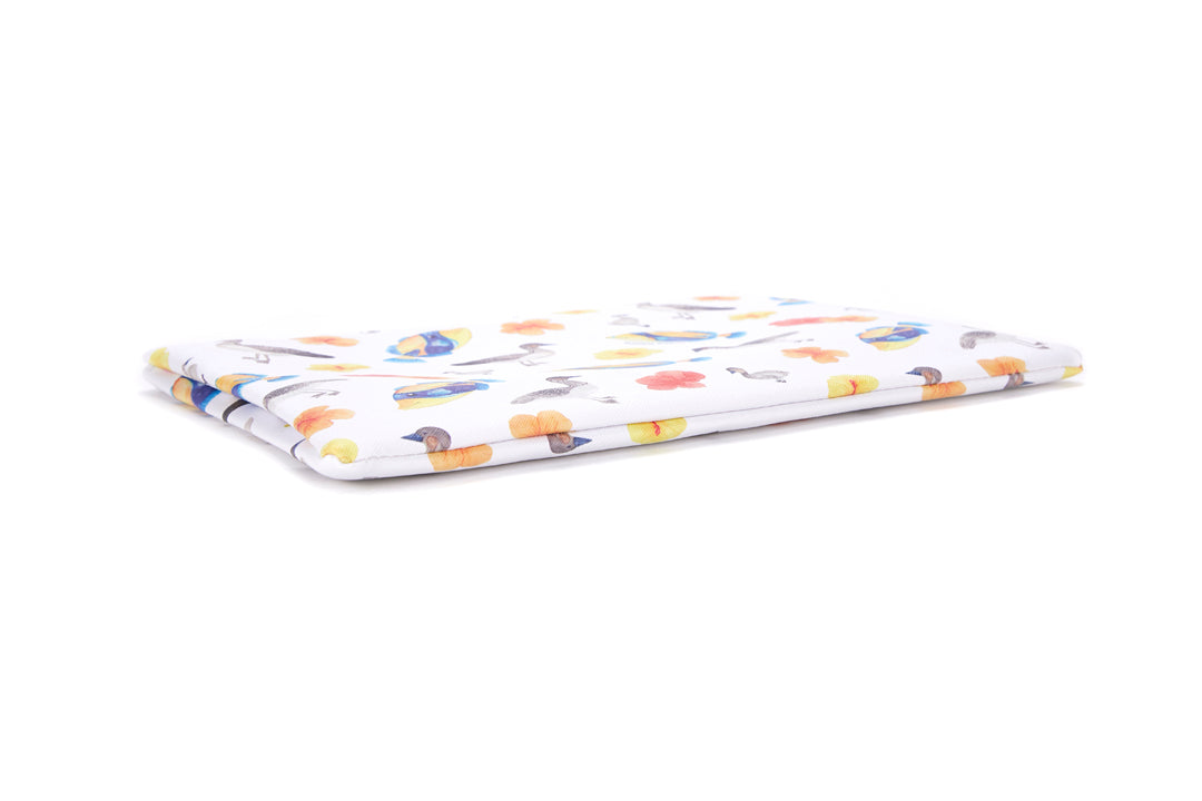 Pouch Zip Large Humu Nene Hibiscus White