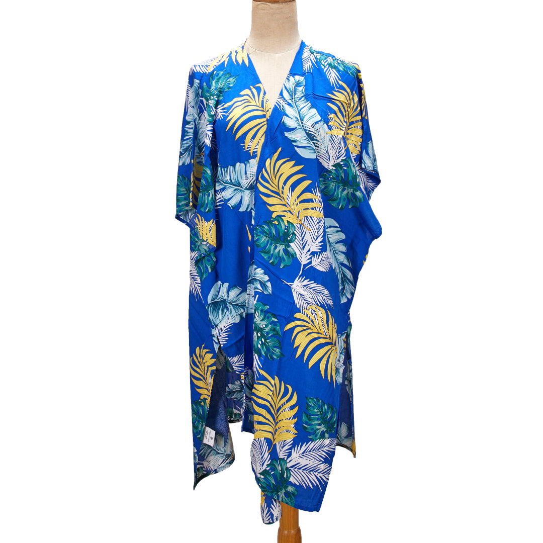 Coverup Nikki Palm Leaf Yellow Blue
