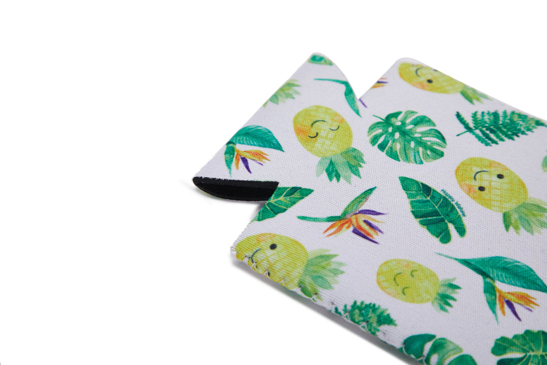 Can Coozie Pineapple Monstera White