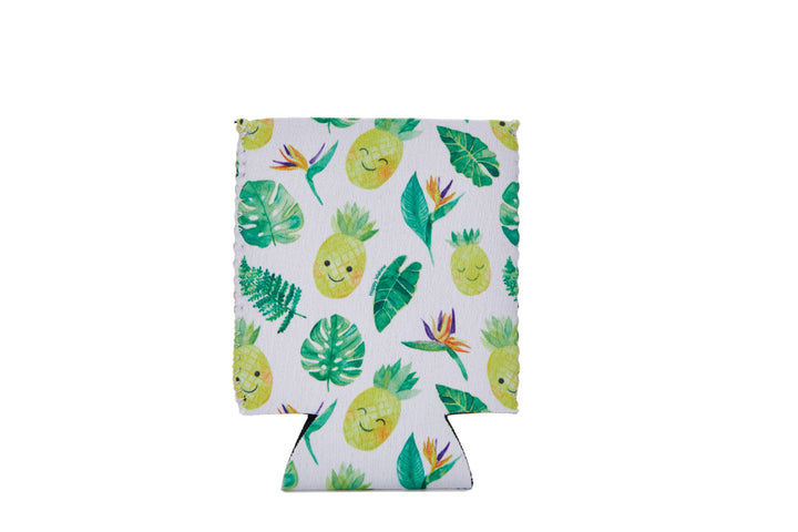 Can Coozie Pineapple Monstera White