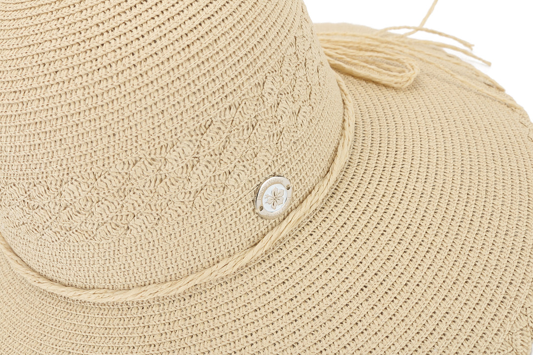 Hat Blossom Woven Beige