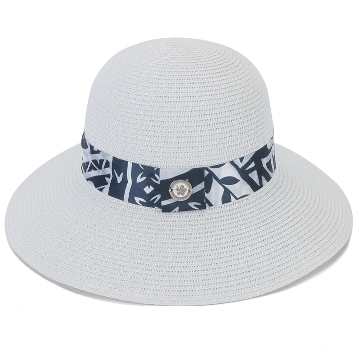 Hat Orchid White Tapa Navy