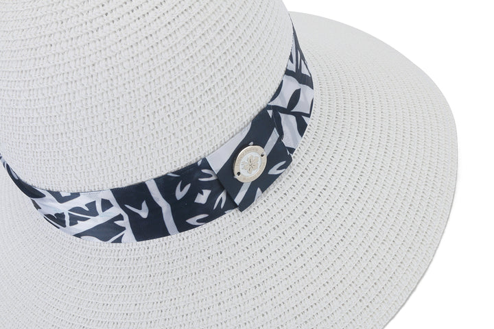 Hat Orchid White Tapa Navy
