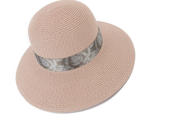 Hat Orchid Pink Fern Lei Brown