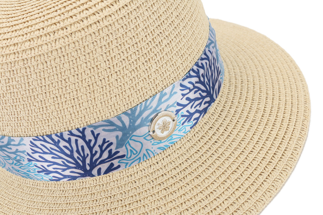 Hat Lily White Coral Blue