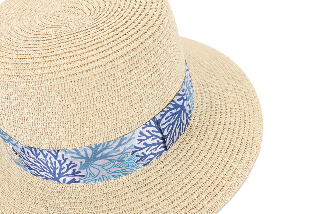 Hat Lily White Coral Blue