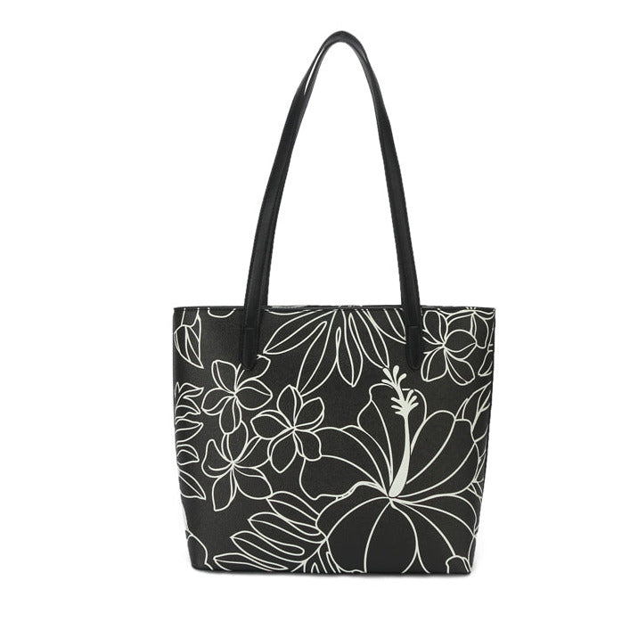 Tote Anny Hibiscus Lines Black