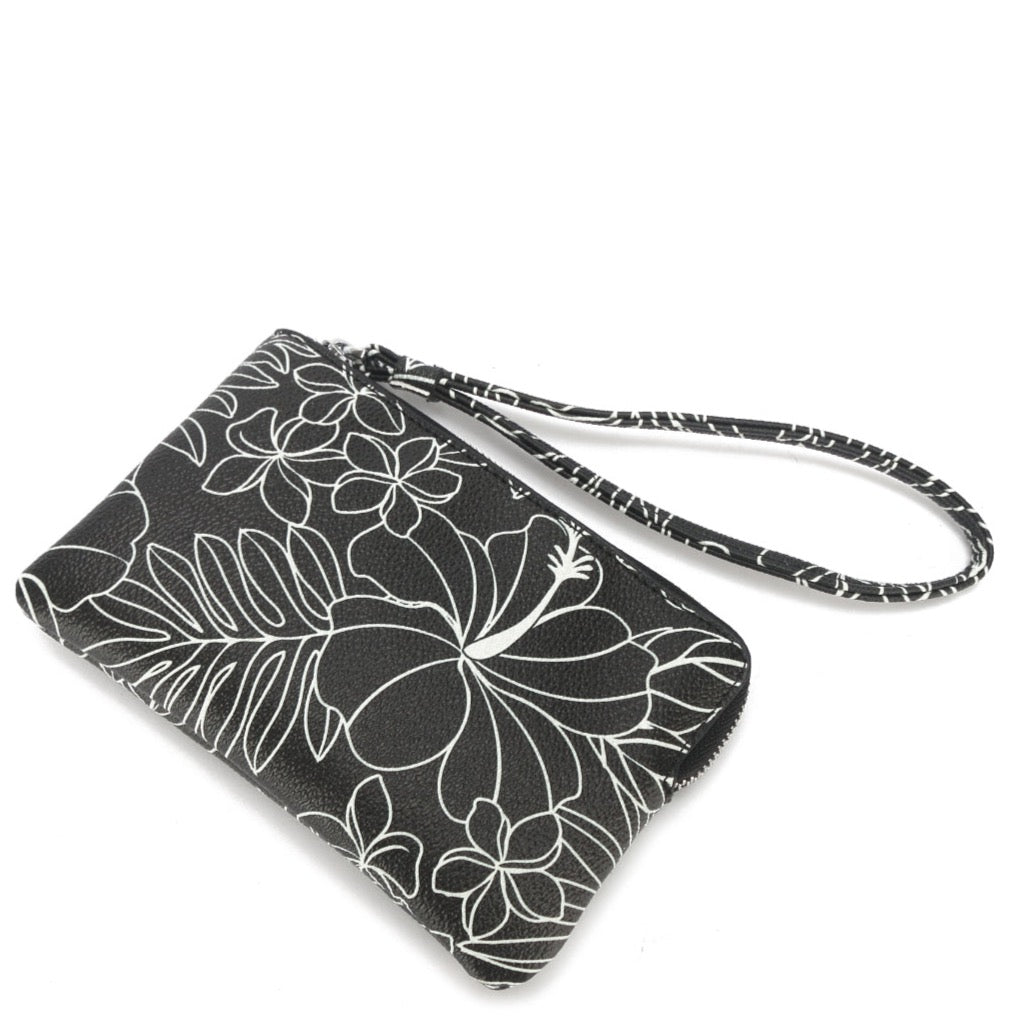 Wristlet Judy Hibiscus Lines Black
