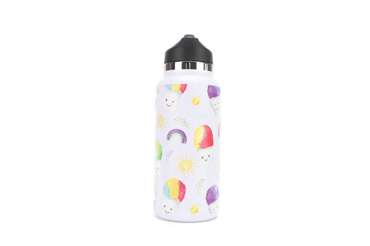 Insulated Water Bottle 32oz Shave Ice White