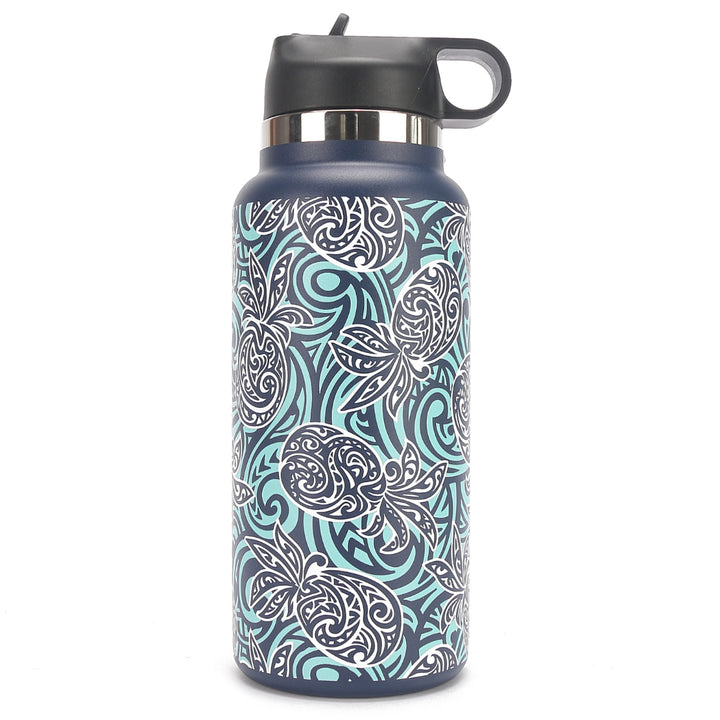 Insulated Water Bottle 32oz Tapa Pineapple Navy&nbsp;