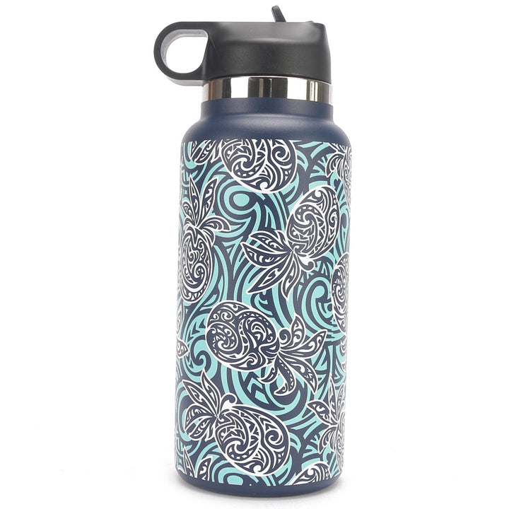 Insulated Water Bottle 32oz Tapa Pineapple Navy&nbsp;