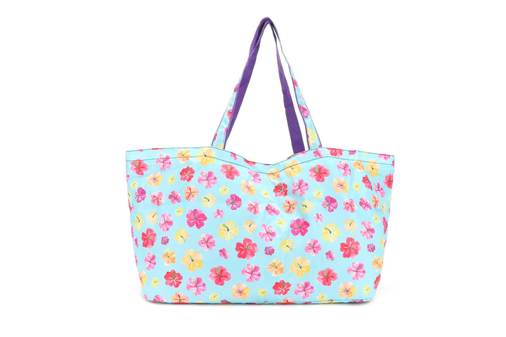Carry-All Tote Hibiscus Blue