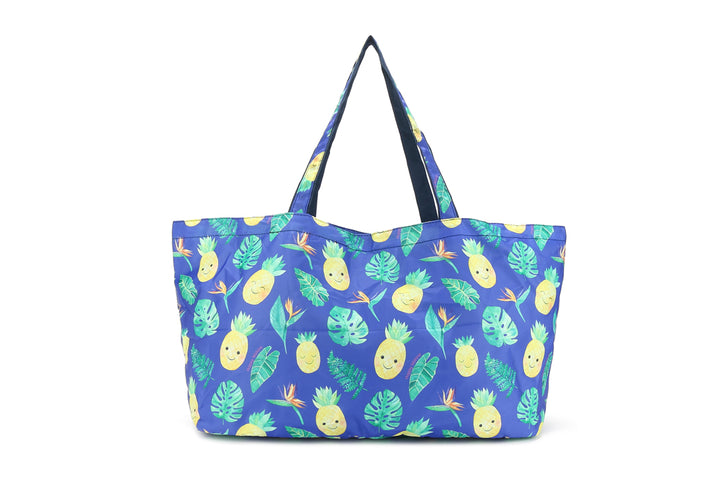 Carry-All Tote Pineapple Monstera Blue