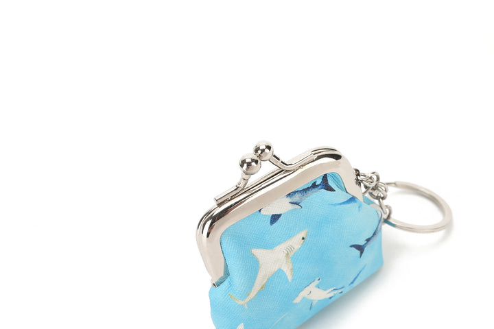 Pouch Coin Small Happy Sharks Blue