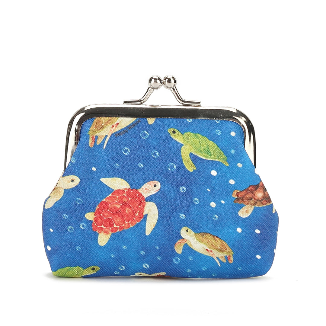 Coin Pouch Large Local Turtles Blue