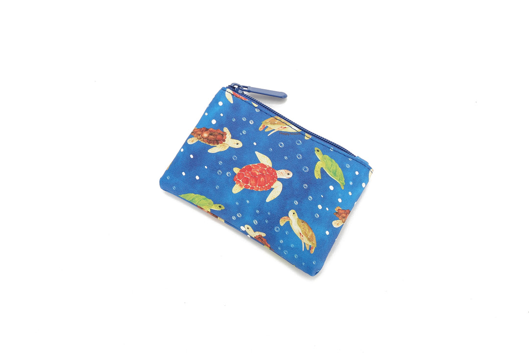 Pouch Zip Small Local Turtles Blue