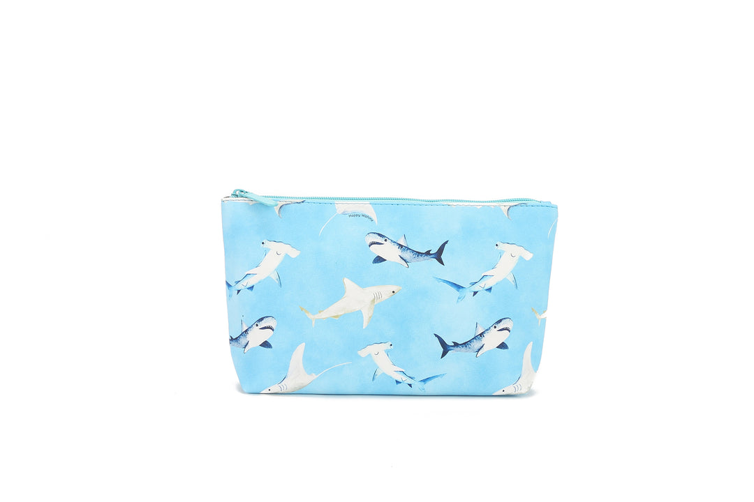 Pouch Gusset Medium Happy Sharks Blue