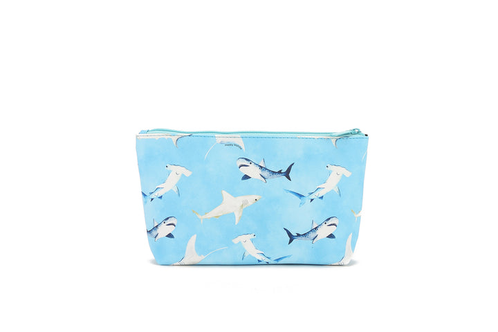 Pouch Gusset Medium Happy Sharks Blue