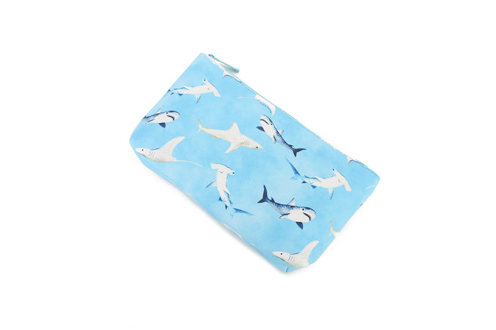 Pouch Gusset Medium Happy Sharks Blue