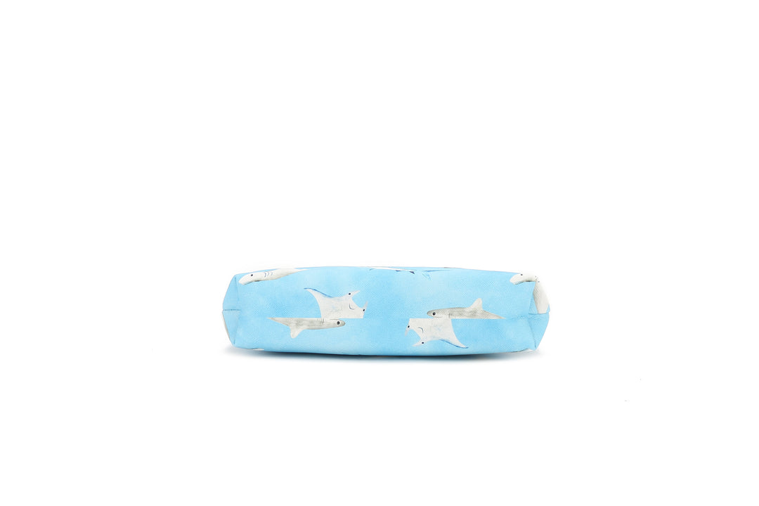 Pouch Gusset Small Happy Sharks Blue