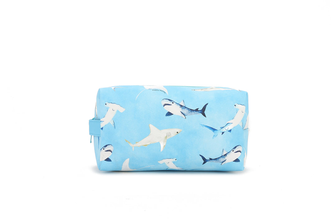 Pouch Cosmetic Happy Sharks Blue