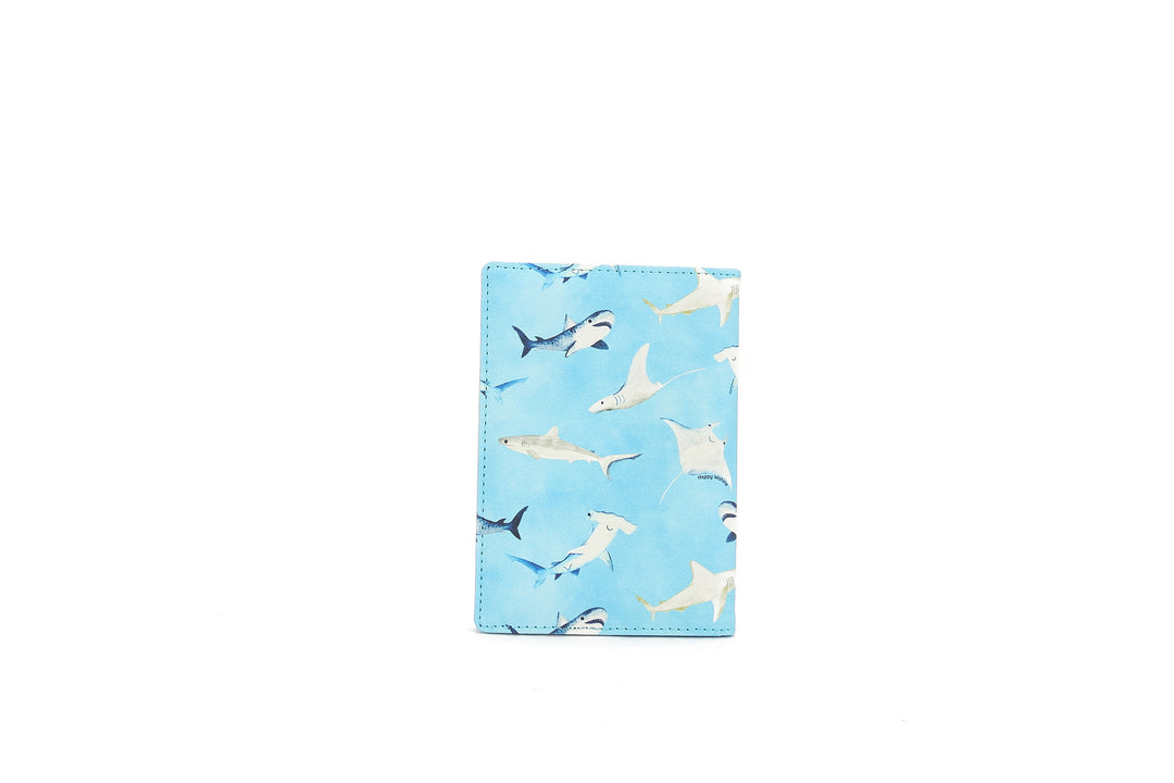 Passport Case Happy Sharks Blue