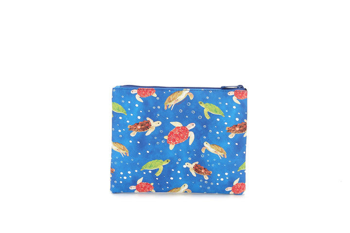 Pouch Zip Medium Local Turtles Blue