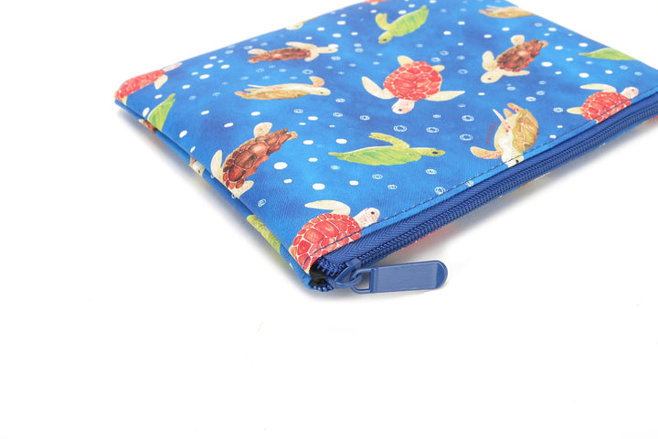 Pouch Zip Medium Local Turtles Blue