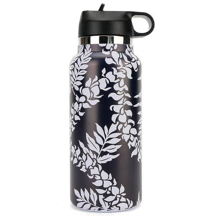 Insulated Water Bottle 32oz Fern Lei Black