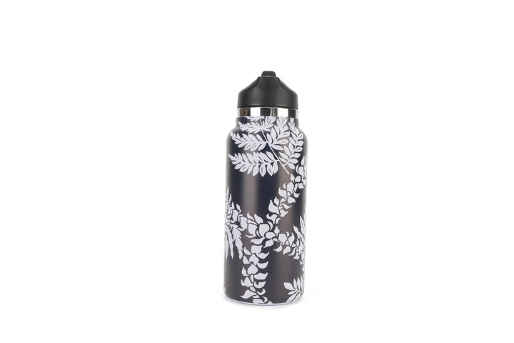 Insulated Water Bottle 32oz Fern Lei Black