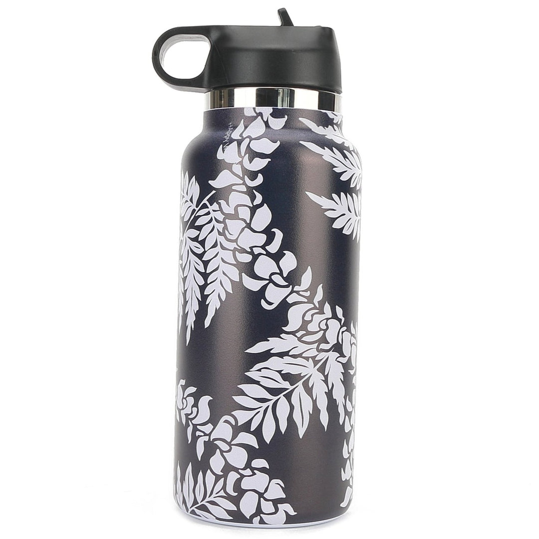 Insulated Water Bottle 32oz Fern Lei Black