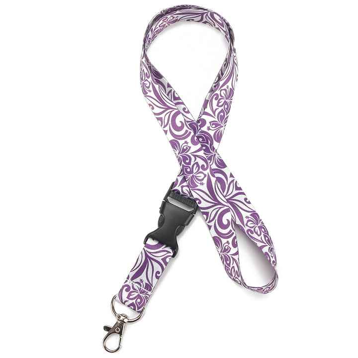 Lanyard Watercolor Hibiscus White