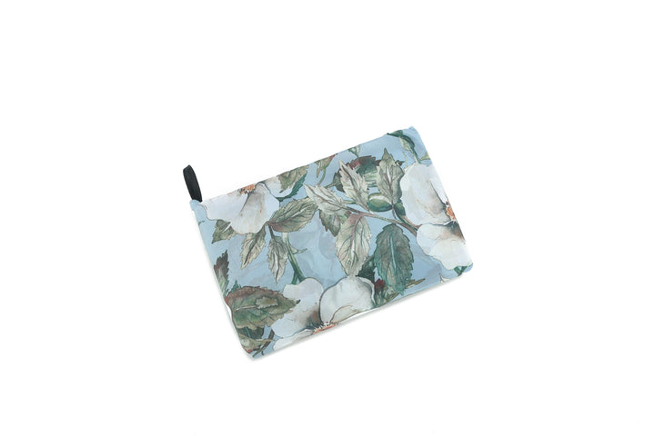 Foldable Bag Jackie Hibiscus White Blue