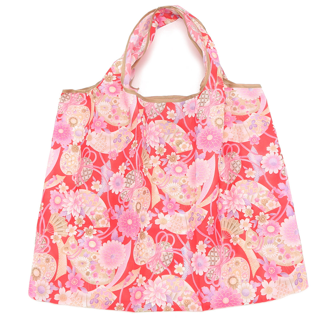 Foldable Bag Jackie Asian Flower Red