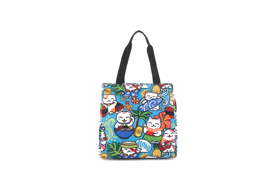 Insulated Lunch Tote Small Neko Teal