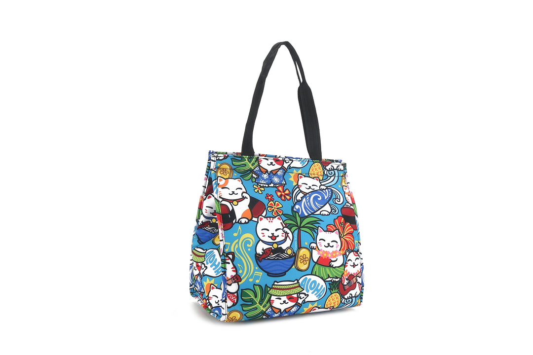 Insulated Lunch Tote Small Neko Teal