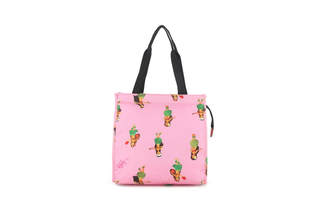 Insulated Lunch Tote Small Hula Girl Pink