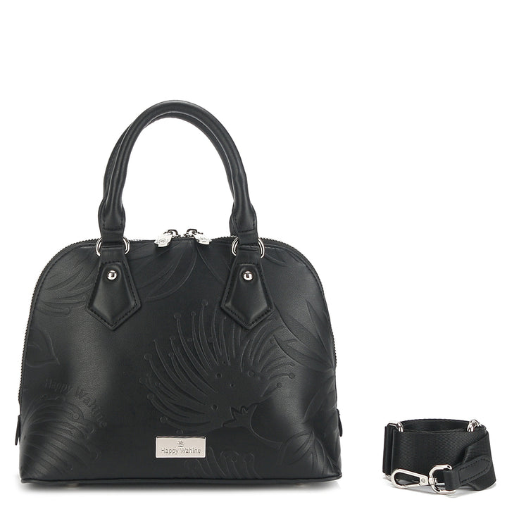 Satchel Lora Lehua Embossed Black