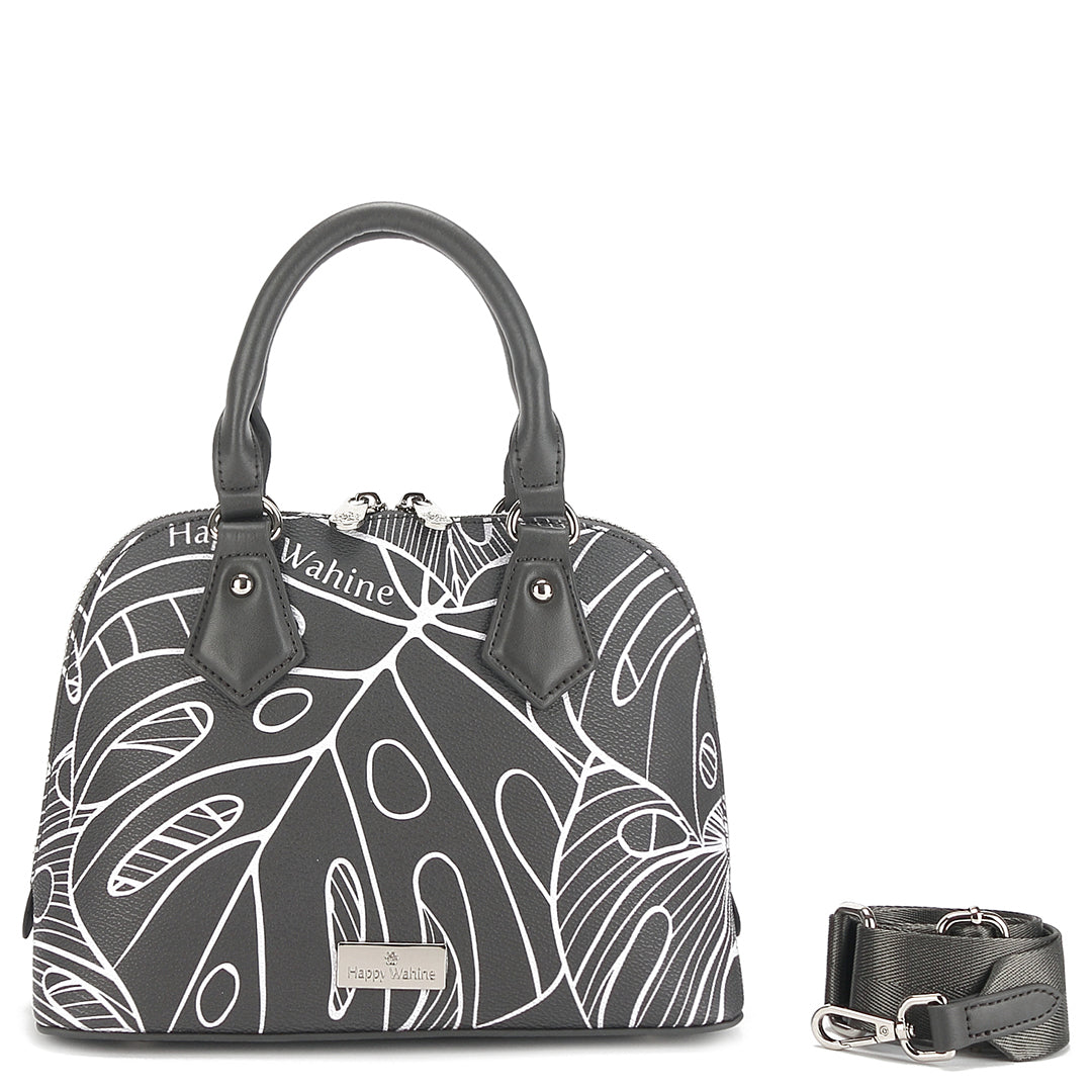 Satchel Lora Monstera Lines Grey