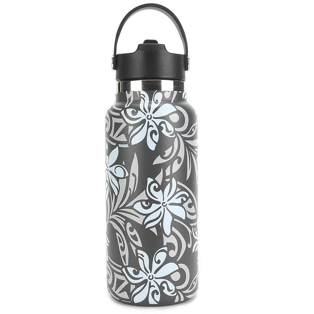 Insulated Water Bottle 32oz Tiare Infinity Grey – Happy Wahine